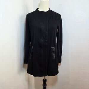 Cabi Women's Size Small S Tailor Front Zip Sweater Black Jacket Pockets Coat